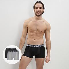 DIM COTTON 3D FLEX AIR BOXER 2x - Pánske boxerky 2ks - sivá - čierna