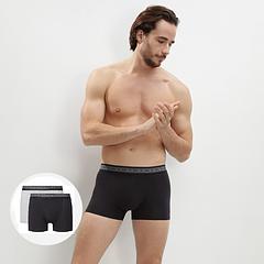 DIM GREEN ECOSMART BOXER 2x - Pánske bio boxerky 2 ks - sivá - čierna