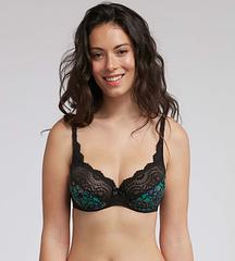PLAYTEX FLOWER ELEGANCE UNDERWIRED BRA - Čipková podprsenka s kosticou - čierna - zelená