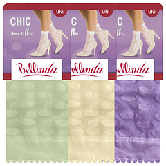 CHIC SOCKS 3x - Dámske ponožky 3 ks - smotanová - fialová - svetlo zelená