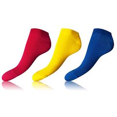 COLOUR IN-SHOE SOCKS 3x - Dámske členkové ponožky 3 páry - modrá - červená - žltá