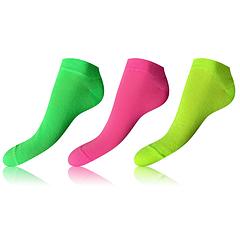COLOUR IN-SHOE SOCKS 3x - Dámske členkové ponožky 3 páry - ružová - svetlo zelená - žltá