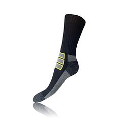 OUTDOOR SOCKS - Ponožky pre turistickú a pracovnú obuv - čierna -  žltá