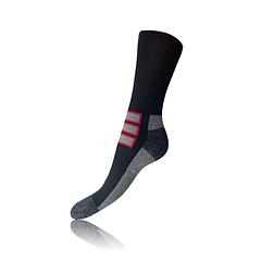 OUTDOOR SOCKS - Ponožky pre turistickú a pracovnú obuv - čierna - tmavo červená