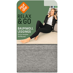 NUR DIE BAUMWOLL LEGGINGS - Dámske bavlnené legíny - sivá
