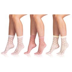 CHIC SOCKS 3x - Dámske ponožky 3 ks - svetlo ružová - žltá - smotanová