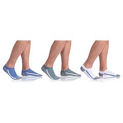 BAMBUS AIR IN-SHOE SOCKS 3x - Krátke bambusové ponožky 3x - sivá - biela - modrá
