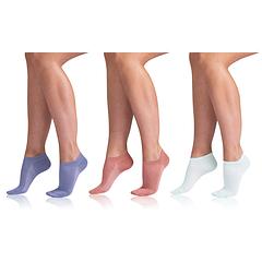 BAMBUS AIR LADIES IN-SHOE SOCKS 3x - Krátke dámske bambusové ponožky 3 ks - ružová - modrá - svetlo zelená
