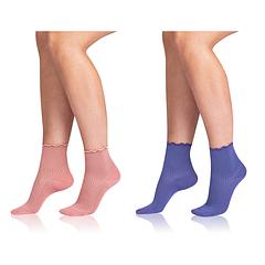 FANCY MODAL SOCKS 2x - Dámske ponožky 2 páry - modrá - růžová