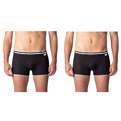 COTTON STRETCH BOXER 2x - Dvojbalenie bavlnených boxeriek - čierna