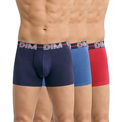 DIM POWERFUL BOXERS 3x - Pánske boxerky 3 ks - červená - tmavo modrá - svetlo modrá