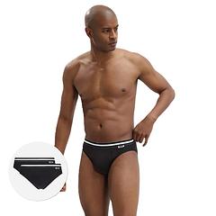 DIM COTTON STRECH SLIP 2x - Pánske slipy 2 ks - čierna
